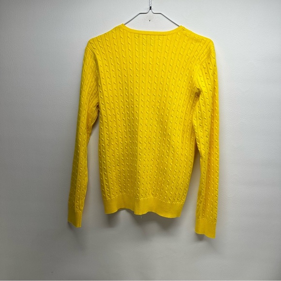 Ralph Lauren sport Yellow Cable Knit Cardigan Sweater size large NWT - Picture 2 of 8